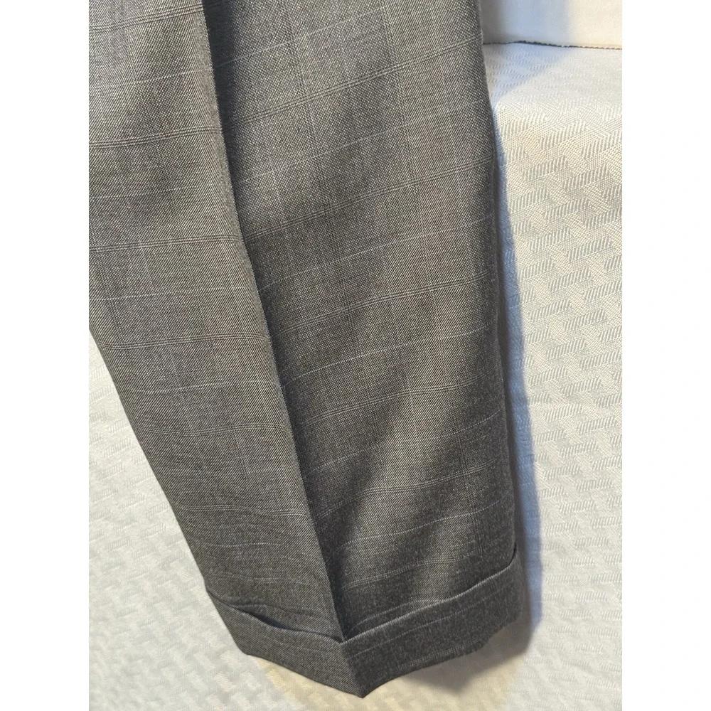 RALPH LAUREN Men's 34X 30 Gray Dress Pants Pleated‎ Cuffed Pre-owned Excellent - Picture 8 of 12